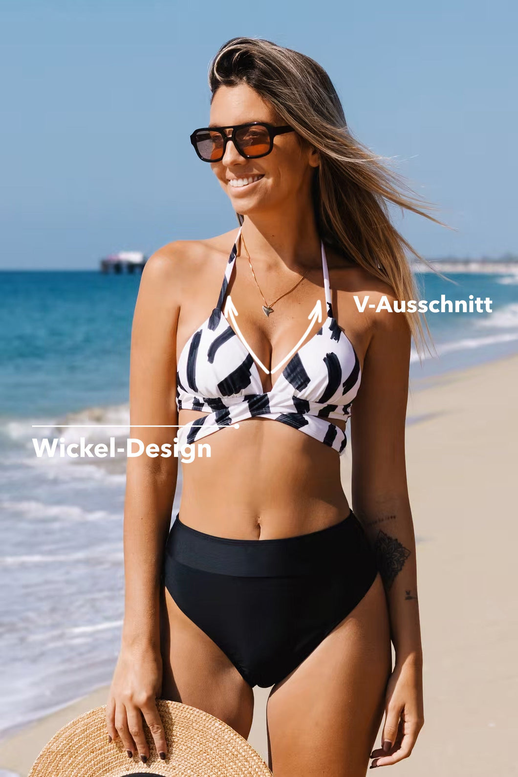 Wickel Triangel & Cheeky Bikini Set mit hohem Beinausschnitt