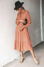 Lade das Bild in den Galerie-Viewer, A-F?rmiges Maxi-Kleid mit Knopfleiste in Orange
