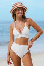 Lade das Bild in den Galerie-Viewer, Bralette mit strukturierter Schn¨¹rung &amp; High Waist Bikini-Set
