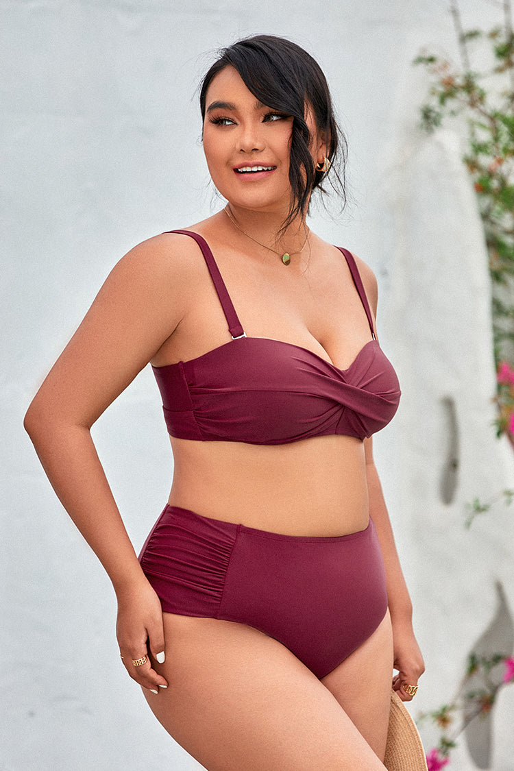 K¨¹hl bleiben Geformtes Bandeau- und Hipster-Bikini-Set in gro?er Gr??e