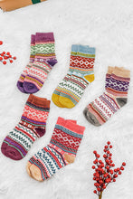 Lade das Bild in den Galerie-Viewer, 3 Paare Weihnachten Socken-Set mit Geo Druck
