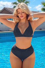 Lade das Bild in den Galerie-Viewer, Criss Cross Triangel &amp;  High Waist Wickel-Bikini-Set
