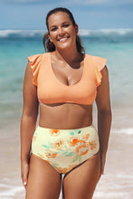 Lade das Bild in den Galerie-Viewer, High waist Bikinihose mit Blumenmuster in gro?en Gr??en
