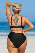 Lade das Bild in den Galerie-Viewer, Bralette in Wickeloptik &amp; Lurex High Waist Bikini-Set
