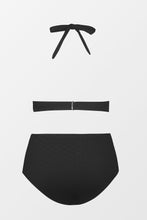 Lade das Bild in den Galerie-Viewer, Jacquard Neckholder-Triangel &amp; High Waist Retro Bikini-Set
