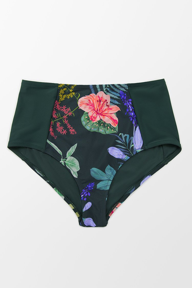 Gro?e Gr??en gr¨¹ne Bikinihose mit Blumenmuster