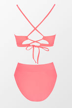 Lade das Bild in den Galerie-Viewer, Scalloped-Bralette-Bikinioberteil und Bikinihose mit High waist
