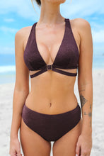 Lade das Bild in den Galerie-Viewer, O-Ring Cutout Bralette &amp; Bikini-Set mit mittlerer Taille
