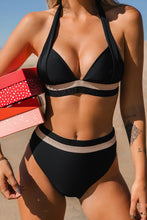 Lade das Bild in den Galerie-Viewer, Geformtes Triangel-Oberteil &amp; Bikini-Set mit High Waist
