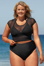 Lade das Bild in den Galerie-Viewer, Triangle Oberteil mit Mesh &amp; High Waist Bikini-Set in gro?en Gr??en
