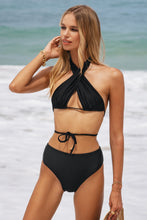 Lade das Bild in den Galerie-Viewer, High Waist Wickel Bikini-Set mit tiefem V-Ausschnitt
