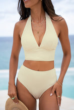 Lade das Bild in den Galerie-Viewer, Strukturiertes High Waist Neckholder Bikini Set
