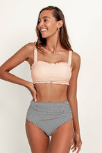 Lade das Bild in den Galerie-Viewer, Bandeau Bikini-Set mit High Waist und Streifen-Muster
