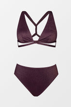 Lade das Bild in den Galerie-Viewer, O-Ring Cutout Bralette &amp; Bikini-Set mit mittlerer Taille
