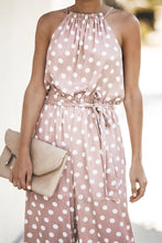 Lade das Bild in den Galerie-Viewer, ?rmelloser Jumpsuit mit R¨¹schen und Polka Dot
