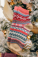 Lade das Bild in den Galerie-Viewer, 3 Paare Weihnachten Socken-Set mit Geo Druck
