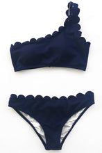 Lade das Bild in den Galerie-Viewer, Vermissen die Vergangenheit Eine Schulter Bikini Anzug  damen bikini tanga sexy style blauer bikini
